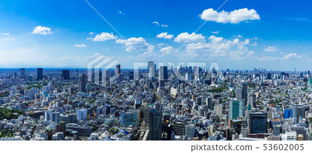 （東京 - 風景全景）從高層休息室向新宿和澀谷的景色 53602005