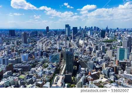 （東京都市景觀）從高層休息室2向新宿和澀谷的景色 53602007