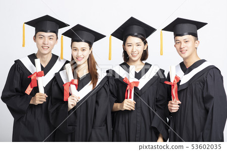 Group of graduate students. Isolated on white Group of graduate students. Isolated on white 53602035
