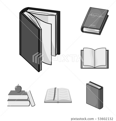 Vector design of library and textbook icon. Set of library and school stock symbol for web. 53602132