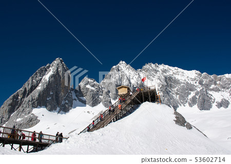On the top of Dragon snow mountain in Lijiang 53602714