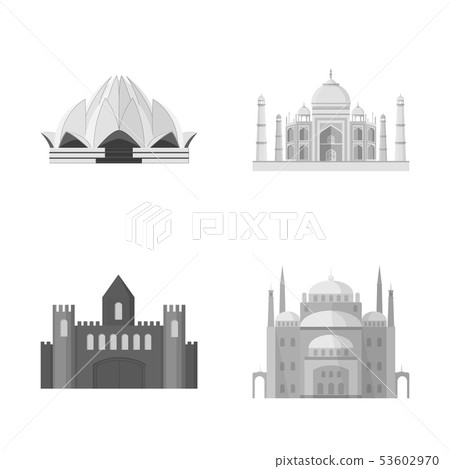 Vector design of  and town  icon. Set of  and house stock symbol for web. 53602970