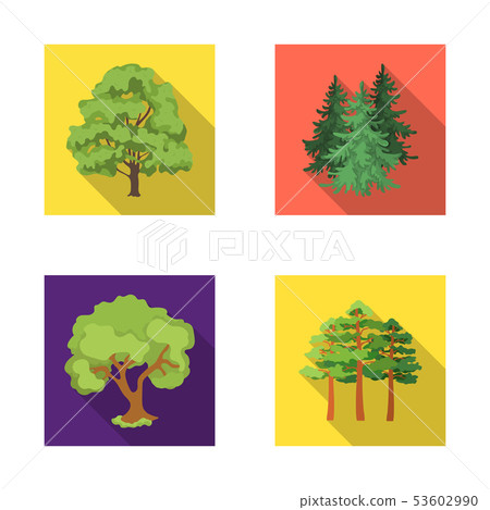 Isolated object of tree  and forest icon. Set of tree  and green stock symbol for web. 53602990