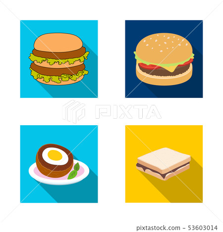 Isolated object of sandwich and wrap sign. Set of sandwich and lunch stock symbol for web. Isolated object of sandwich and wrap sign. Set of sandwich and lunch stock symbol for web. 53603014