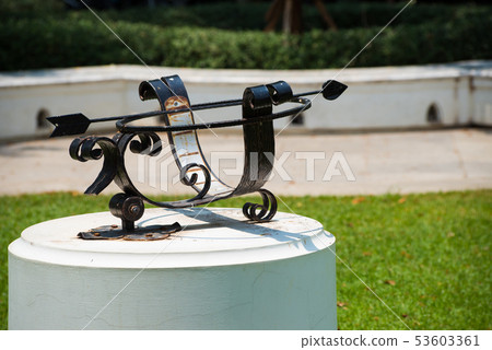 Iron arrow shape of sundial in Phra na rai 53603361