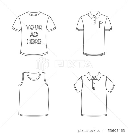 Vector design of clothes and wear sign. Collection of clothes and short stock vector illustration. Vector design of clothes and wear sign. Collection of clothes and short stock vector illustration. 53603463