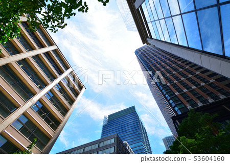 Bill and Aozora city and blue sky Bill and Aozora city and blue sky 53604160