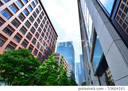 Bill and Aozora city and blue sky Bill and Aozora city and blue sky 53604161