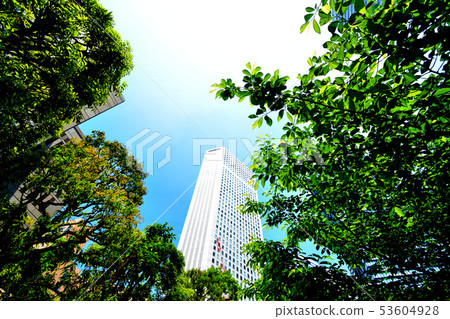 Bill and Aozora city and blue sky Bill and Aozora city and blue sky 53604928