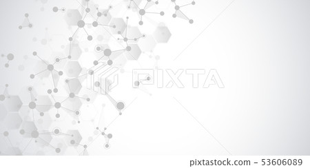Abstract technology and innovation background with molecular structures and neural network 53606089