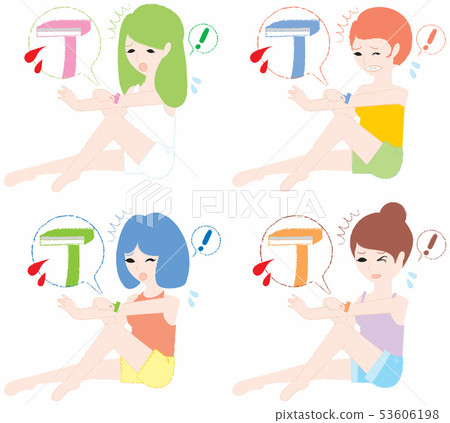 用剃刀剃掉多餘的頭髮而受傷的婦女 53606198