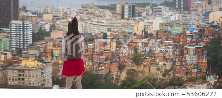 Rio de Janeiro downtown and favela Rio de Janeiro downtown and favela 53606272