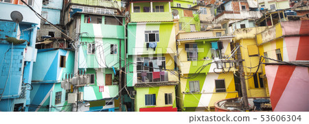 Rio de Janeiro downtown and favela Rio de Janeiro downtown and favela 53606304