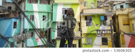 Rio de Janeiro downtown and favela 53606305