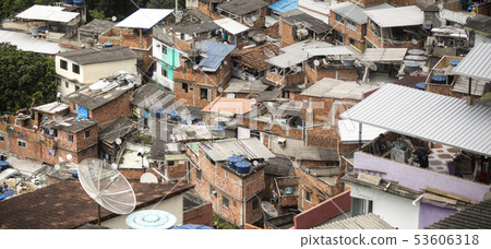 Rio de Janeiro downtown and favela Rio de Janeiro downtown and favela 53606318