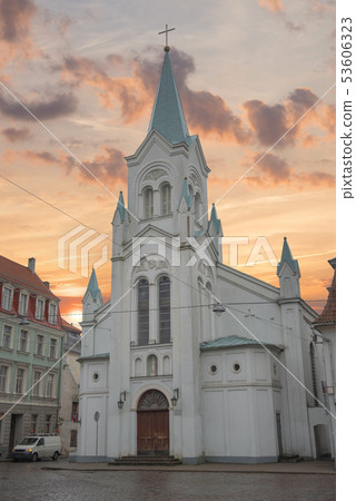 old houses on Riga street. Latvia old houses on Riga street. Latvia 53606323