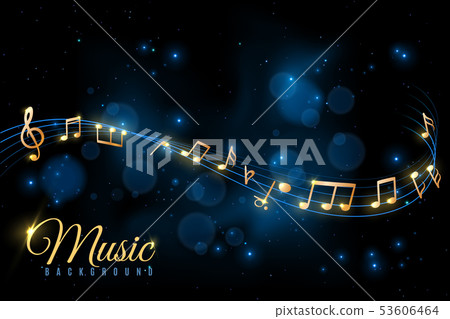 Music note poster. Musical background, musical notes swirling. Jazz album, classical symphony 53606464