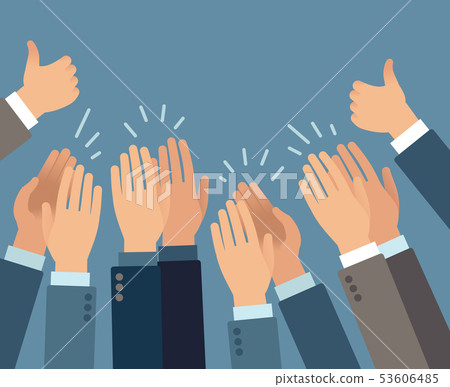 Applause. Hands clapping applause gestures, congratulation audience appreciation success greeting 53606485