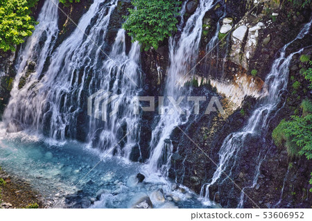 Shirasagi Falls in Biei-cho, Hokkaido in early summer Shirasagi Falls in Biei-cho, Hokkaido in early summer 53606952