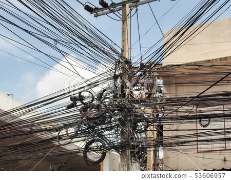 The chaos of cables and wire 53606957