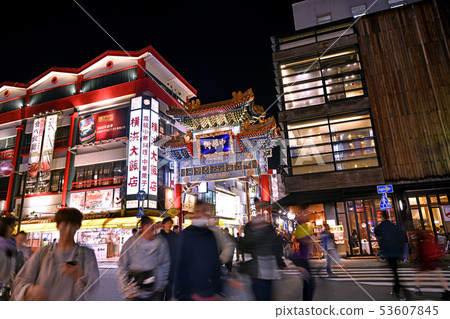 Yokohama cityscape in Japan Overlooking Yokohama Chinatown (night view) Yokohama cityscape in Japan Overlooking Yokohama Chinatown (night view) 53607845