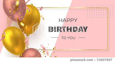 Happy Birthday holiday banner. Happy Birthday holiday banner. 53607897