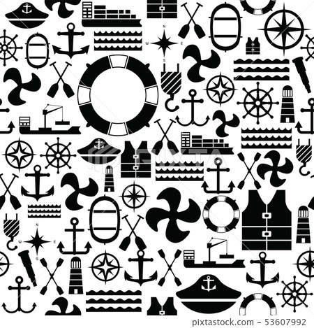 harbor seamless pattern background icon. - Stock Illustration [53607992 ...