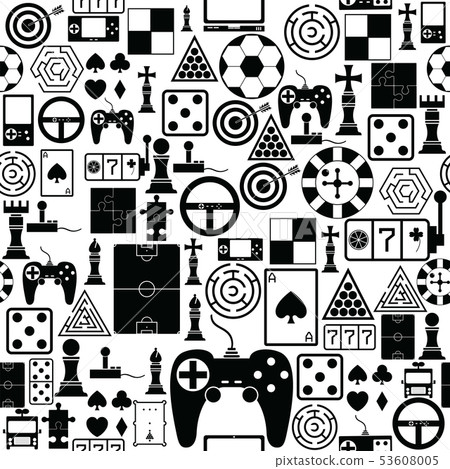 game seamless pattern background icon. - Stock Illustration [53608005 ...