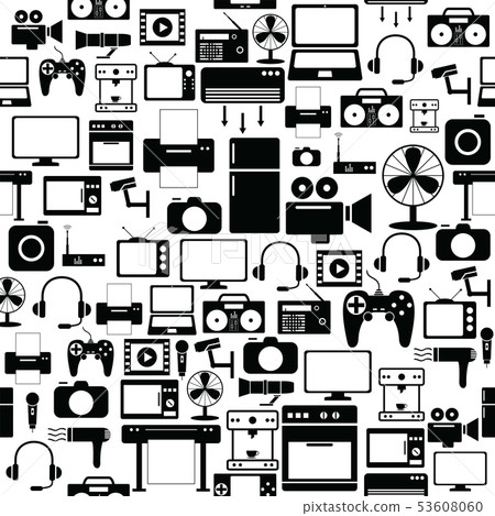 electronic seamless pattern background icon. - Stock Illustration ...