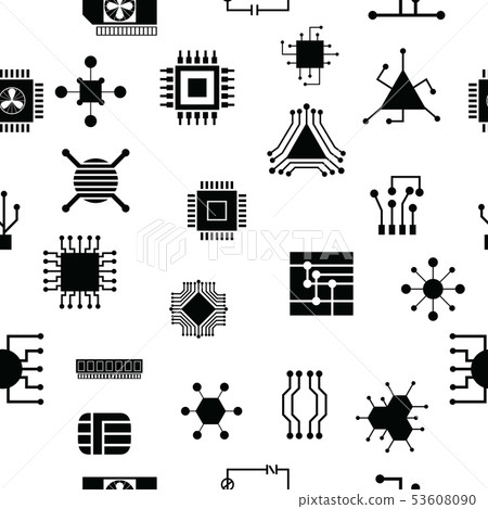 circuit board seamless pattern background icon. - Stock Illustration ...