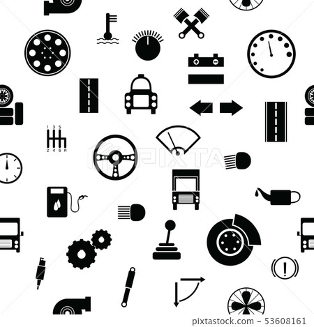 Car spare parts seamless pattern background icon. 53608161