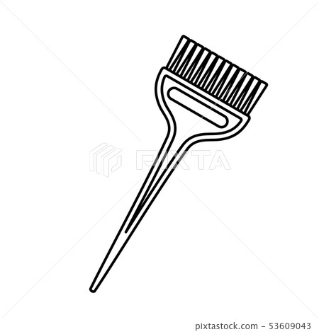 Line art black and white wide hair dye brush 53609043