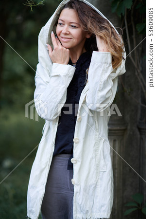 fashionable girl posing outdoor fashionable girl posing outdoor 53609085