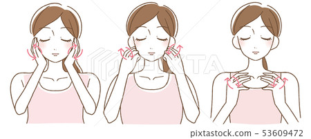 做面孔按摩的婦女 做面孔按摩的婦女 53609472