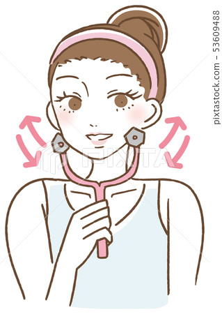 婦女秀麗面孔路輾自已關心例證 婦女秀麗面孔路輾自已關心例證 53609488