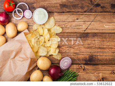 Fresh organic homemade potato crisps chips  53612022