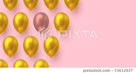 Holiday horizontal banner with glossy balloons. Holiday horizontal banner with glossy balloons. 53612037