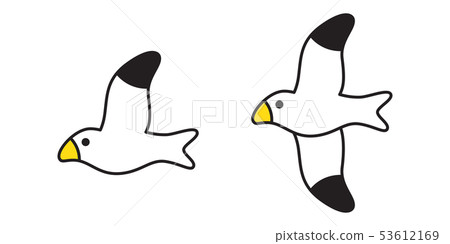 bird vector seagull icon pigeon symbol cartoon - Stock Illustration  [53612169] - PIXTA