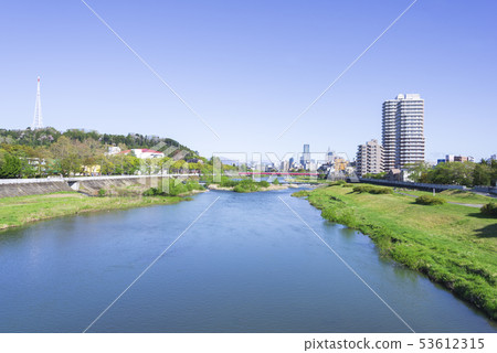 廣瀨川愛媛橋宮澤橋河河仙台市 廣瀨川愛媛橋宮澤橋河河仙台市 53612315