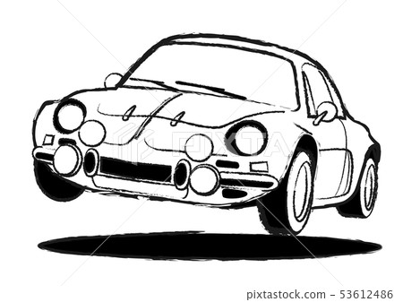 French historic sports coloring style jump car illustration 53612486