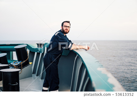 Deck Officer on deck of offshore vessel or ship 53613352