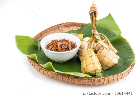 Ketupat, lemang, served with serunding, popular 53614441