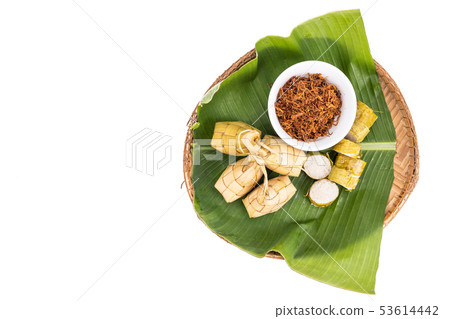 Ketupat, lemang, served with serunding, popular 53614442