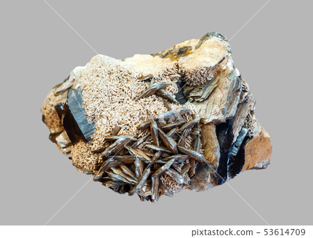 conglomerate of morion, feldspar and mica crystals 53614709