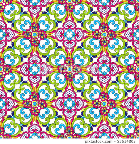 Mexican talavera ceramic tile pattern. 53614802