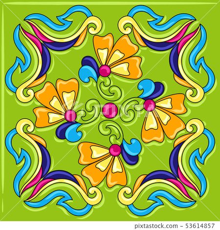 Mexican talavera ceramic tile pattern. Mexican talavera ceramic tile pattern. 53614857