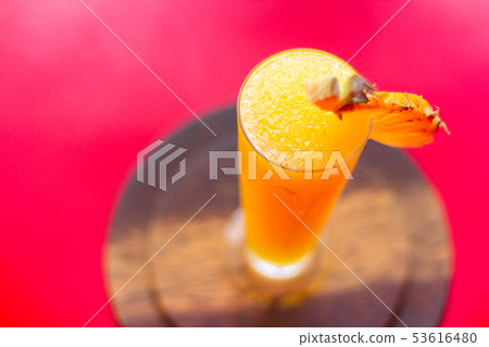 Yellow pineapple smoothie with fresh pineapple Yellow pineapple smoothie with fresh pineapple 53616480