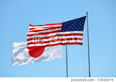 美國日本國旗日本美國國旗 53616674