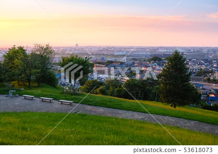 Tama City Tokyo Metropolitan Sakuragaoka Park Yuhinooka evening view 53618073
