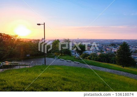 Tama City Tokyo Metropolitan Sakuragaoka Park Yuhinooka evening view Tama City Tokyo Metropolitan Sakuragaoka Park Yuhinooka evening view 53618074
